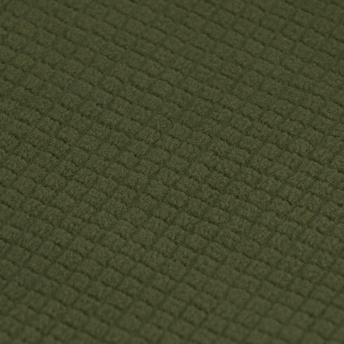 Close-up of the green textured fabric on the Condor Base II Crew Pullover, featuring a grid-like, raised square pattern—an ideal choice for EDC or law enforcement gear.