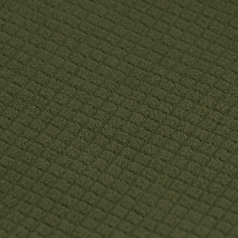 Close-up of the green textured fabric on the Condor Base II Crew Pullover, featuring a grid-like, raised square pattern—an ideal choice for EDC or law enforcement gear.