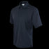 The Condor Short Sleeve Performance Tactical Polo is a dark navy blue polo shirt featuring a collar, three-button placket, and an interior logo tag.