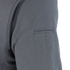 Close-up of the Condor Short Sleeve Performance Tactical Polo in gray, featuring a textured fabric sleeve with a small rectangular stitched detail near the upper arm.