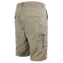 Rear view of Condor Scout Shorts in tan, featuring an elastic waistband and multiple pockets—including side cargo and back flap pockets.