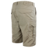 Rear view of Condor Scout Shorts in tan, featuring an elastic waistband and multiple pockets—including side cargo and back flap pockets.