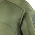 Close-up of the Condor Trident Short Sleeve Battle Tops upper back and shoulder, showing textured fabric, detailed stitching, and a Velcro sleeve patch—perfect for military and first responder applications.