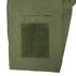 Close-up of the Condor Trident Short Sleeve Battle Top’s green sleeve, featuring a rectangular hook-and-loop fastener patch and stitched pocket, commonly used in tactical gear.