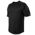 The Condor Trident Short Sleeve Battle Top features reinforced seams and a Velcro patch on the left upper sleeve, making it ideal for law enforcement or first responders. Shown here in black on a plain background.
