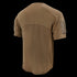 The Condor Trident Short Sleeve Battle Top, shown in brown from the back, features mesh panels and Velcro sleeve patches—ideal for military or law enforcement use.