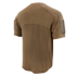 The Condor Trident Short Sleeve Battle Top, shown in brown from the back, features mesh panels and Velcro sleeve patches—ideal for military or law enforcement use.