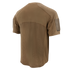 The Condor Trident Short Sleeve Battle Top, shown in brown from the back, features mesh panels and Velcro sleeve patches—ideal for military or law enforcement use.