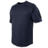 The Condor Trident Short Sleeve Battle Top in navy features visible stitching, a crew neck, and a Velcro patch on the left sleeve—perfect for military or first responder use.