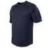 The Condor Trident Short Sleeve Battle Top in navy features visible stitching, a crew neck, and a Velcro patch on the left sleeve—perfect for military or first responder use.