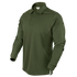 The Condor Long Sleeve Performance Tactical Polo, in olive green, features a collar and three-button placket, shown on a white background.