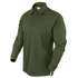 The Condor Long Sleeve Performance Tactical Polo, in olive green, features a collar and three-button placket, shown on a white background.