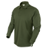 The Condor Long Sleeve Performance Tactical Polo, in olive green, features a collar and three-button placket, shown on a white background.