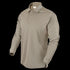The Condor Long Sleeve Performance Tactical Polo in tan features a three-button placket and the Condor logo inside the collar—shown on an invisible mannequin. Perfect for law enforcement or EDC. On SALE now!.