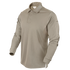 The Condor Long Sleeve Performance Tactical Polo in tan features a three-button placket and the Condor logo inside the collar—shown on an invisible mannequin. Perfect for law enforcement or EDC. On SALE now!.