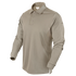 The Condor Long Sleeve Performance Tactical Polo in tan features a three-button placket and the Condor logo inside the collar—shown on an invisible mannequin. Perfect for law enforcement or EDC. On SALE now!.