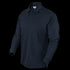 The Condor Long Sleeve Performance Tactical Polo features a collar, chest buttons, and a tactical design in black, displayed on a plain background.