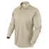 The Condor Long Sleeve Performance Tactical Polo in beige features three buttons and a collar, delivering a smart, tactical look ideal for casual wear or law enforcement duty. Shown on a plain white background.