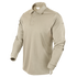 The Condor Long Sleeve Performance Tactical Polo in beige features three buttons and a collar, delivering a smart, tactical look ideal for casual wear or law enforcement duty. Shown on a plain white background.
