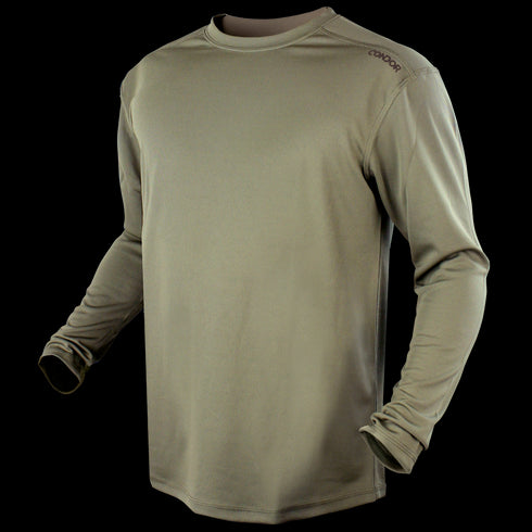 The Condor Maxfort Long Sleeve Training Top in olive drab, shown on a mannequin, is perfect for bushcraft or EDC fans who want dependable basics.