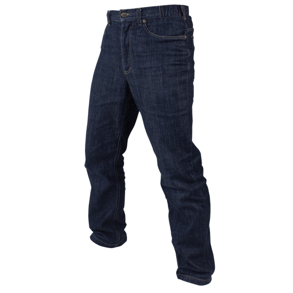 Condor Cipher Jeans displayed in dark blue denim on a white background, photographed from the front and at a slight side angle.