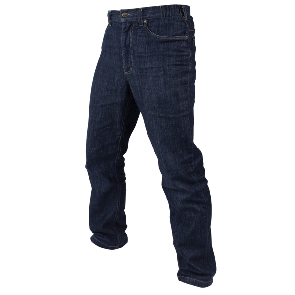 Condor Cipher Jeans displayed in dark blue denim on a white background, photographed from the front and at a slight side angle.
