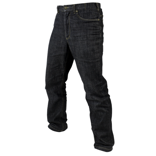 Condor Cipher Jeans: dark blue tactical denim with front and back pockets, displayed on a white background.