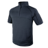 The Condor Short Sleeve Combat Shirt | SALE features a zip-up collar and velcro sleeve patches—perfect for EDC or range days—shown in dark navy on a plain white background.