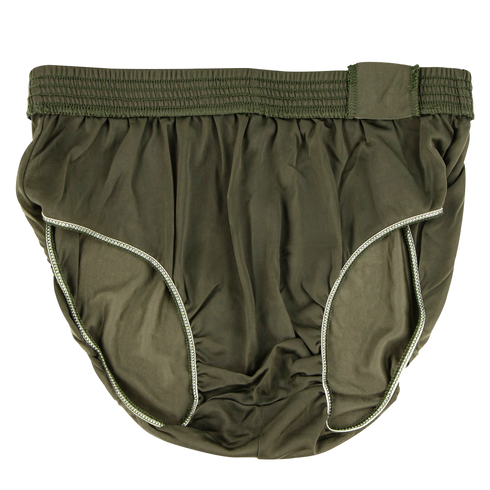 Condor Running Shorts in olive green with a tactical style, elastic waistband, and white stitching on the leg openings, displayed flat on a white background.