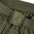 Close-up of the olive green elastic waistband with a fabric belt loop on Condor Running Shorts.