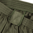 Close-up of the olive green elastic waistband with a fabric belt loop on Condor Running Shorts.