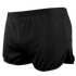 The Condor Running Shorts, shown in black with a curved hem and elastic waistband, are designed for comfort and performance—ideal for first responders.