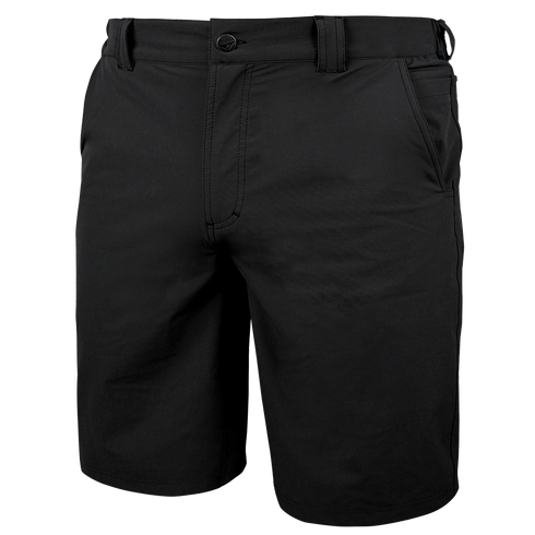 The Condor Maverick Shorts are black, knee-length, with side pockets, belt loops, and a button waist—ideal for EDC or range days.
