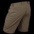 A back view of Condor Maverick Shorts in brown, knee-length with belt loops, two rear welt pockets, and stitching details—ideal for bushcraft enthusiasts seeking style and function.