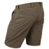 A back view of Condor Maverick Shorts in brown, knee-length with belt loops, two rear welt pockets, and stitching details—ideal for bushcraft enthusiasts seeking style and function.