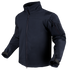 The Condor Westpac Softshell Jacket is a dark navy zip-up with long sleeves, high collar, and adjustable wrist straps, designed for law enforcement. Shown on an invisible mannequin over a transparent background.