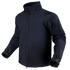 The Condor Westpac Softshell Jacket is a dark navy zip-up with long sleeves, high collar, and adjustable wrist straps, designed for law enforcement. Shown on an invisible mannequin over a transparent background.