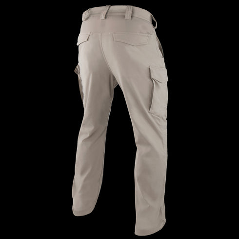 Condor Patrol ADF Pants in khaki, shown from the back with side and rear flap pockets, belt loops, and straight-cut legs.