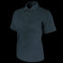 The Condor Womens Short Sleeve Performance Tactical Polo is a dark-colored, collared shirt with a three-button placket, ideal for law enforcement professionals, shown on a white background.