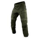 Condor Paladin Tactical Pants in olive green feature multiple zipper pockets, reinforced knees, and a button closure, shown against a plain white background.