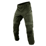 Condor Paladin Tactical Pants in olive green feature multiple zippered pockets, reinforced knees, and a button closure, shown against a white background.