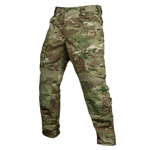 The Condor Paladin Tactical Pants in MultiCam feature reinforced knee panels and multiple pockets, shown against a white background.