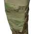 Close-up of Condor Paladin Tactical Pants in MultiCam, highlighting the camouflage-patterned fabric patch, detailed stitching, and contrasting textures.