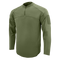 The Condor Trident Long Sleeve Battle Top is an olive green tactical shirt with a quarter-zip collar and patch area on the upper sleeve, shown on a plain background.