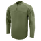 The Condor Trident Long Sleeve Battle Top is an olive green tactical shirt with a quarter-zip collar and patch area on the upper sleeve, shown on a plain background.