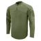 The Condor Trident Long Sleeve Battle Top is an olive green tactical shirt with a quarter-zip collar and patch area on the upper sleeve, shown on a plain background.