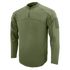 The Condor Trident Long Sleeve Battle Top is an olive green tactical shirt with a quarter-zip collar and patch area on the upper sleeve, shown on a plain background.