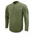 The Condor Trident Long Sleeve Battle Top is an olive green tactical shirt with a quarter-zip collar and patch area on the upper sleeve, shown on a plain background.