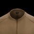 Close-up of the Condor Trident Long Sleeve Battle Top in tan, featuring a partial front zipper and reinforced stitching on the collar and shoulders.