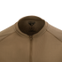 Close-up of the Condor Trident Long Sleeve Battle Top in tan, featuring a partial front zipper and reinforced stitching on the collar and shoulders.